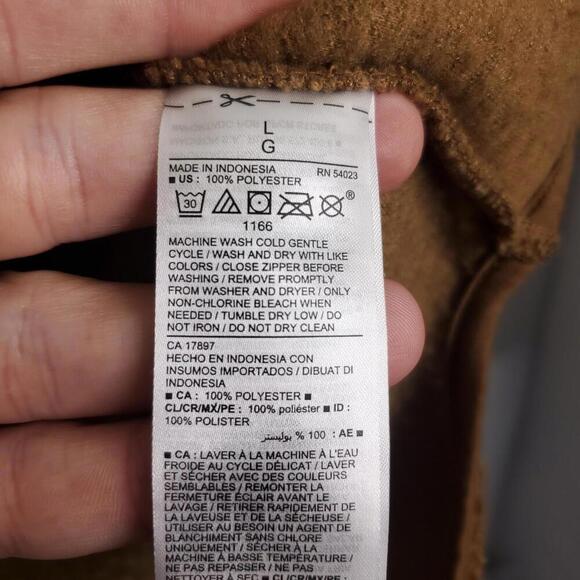 Old Navy Sweatshirt Womens Large Sherpa Quarter Zip Chocolate Pot Hoodie - Picture 6 of 9